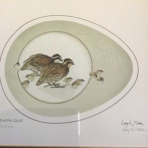 Larry K Martin Framed Matted Signed Numbered Artwork: Bobwhite Quail #512/1000